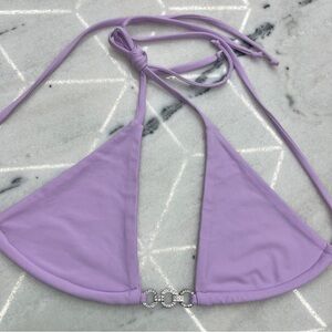 Demon Bikini Handmade swim Lavender Triangle Bikini Top with Crystal Link Medium